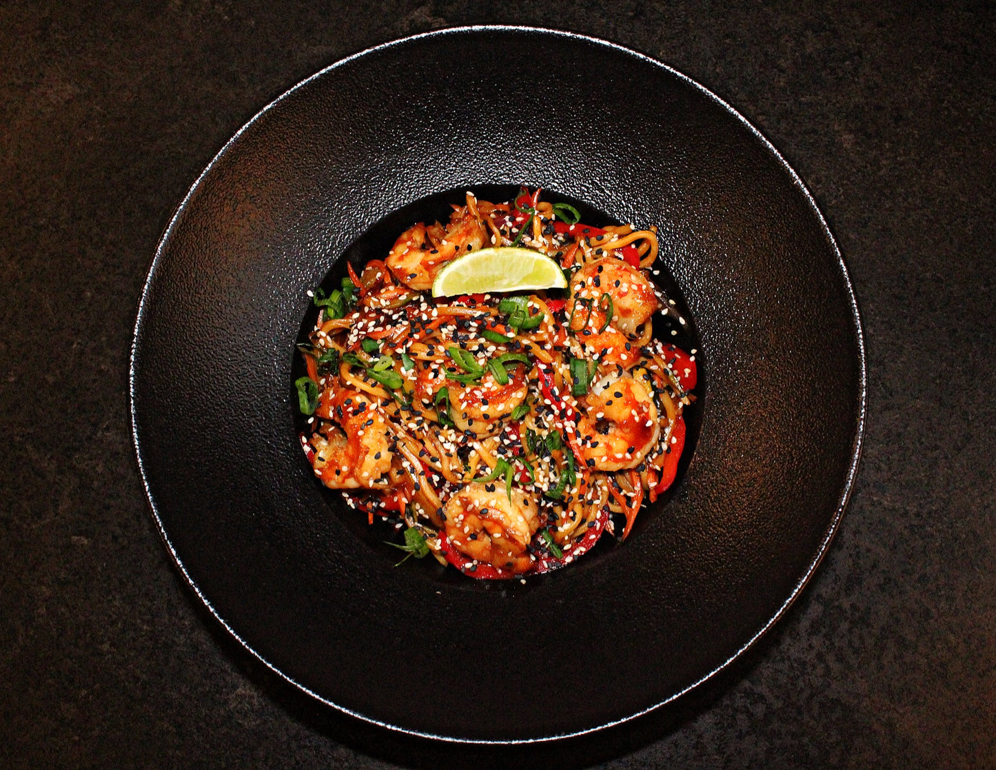 Wok with shrimp