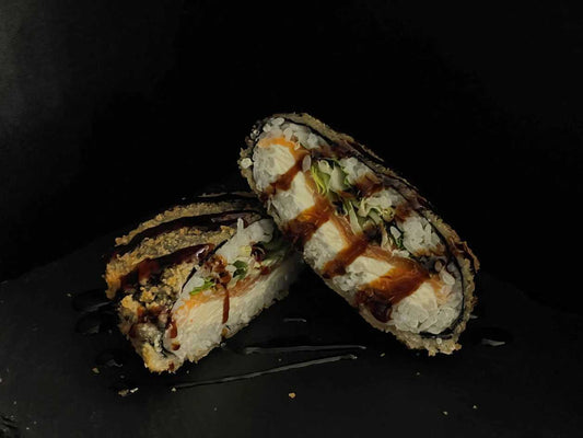 Hot burger with salmon